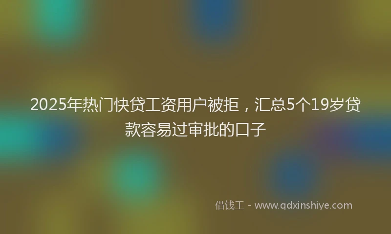 2025年热门快贷工资用户被拒，汇总5个19岁贷款容易过审批的口子