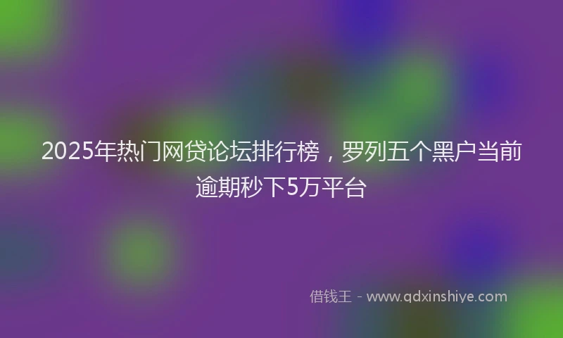 2025年热门网贷论坛排行榜，罗列五个黑户当前逾期秒下5万平台