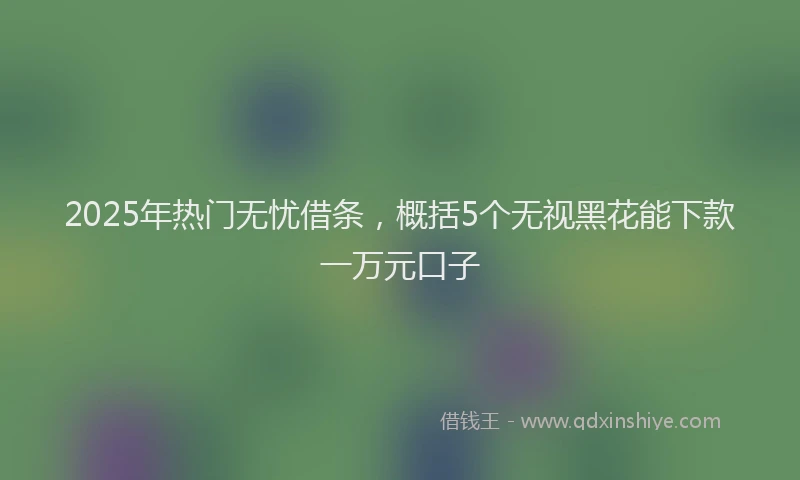 2025年热门无忧借条，概括5个无视黑花能下款一万元口子