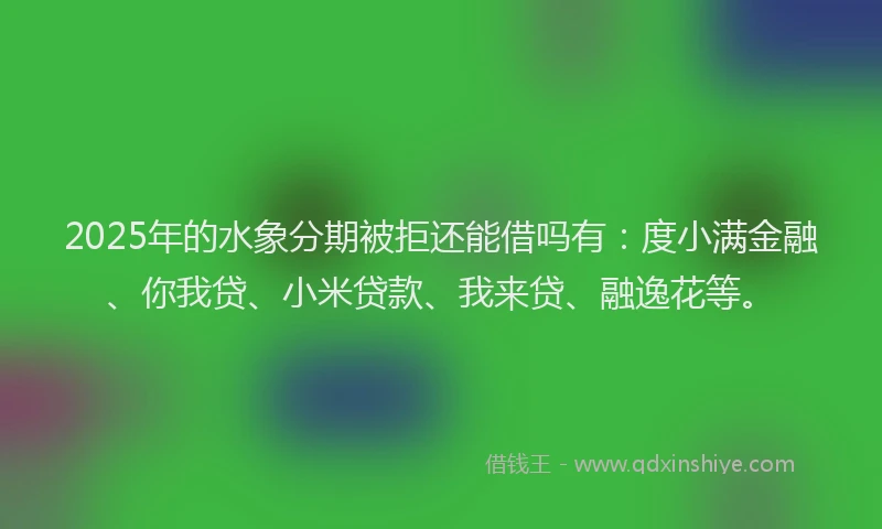 2025年的水象分期被拒还能借吗有：度小满金融、你我贷、小米贷款、我来贷、融逸花等。