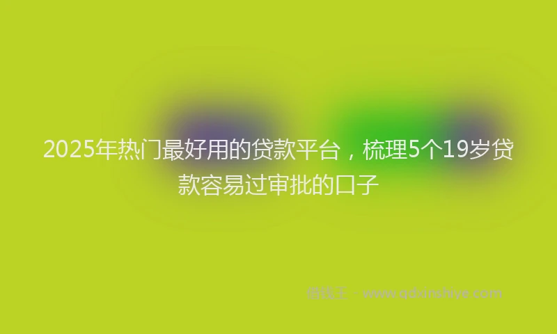 2025年热门最好用的贷款平台，梳理5个19岁贷款容易过审批的口子