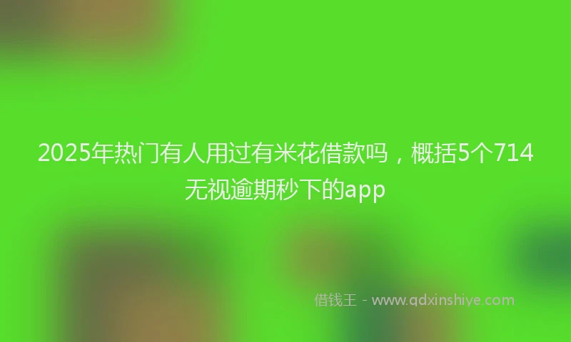 2025年热门有人用过有米花借款吗，概括5个714无视逾期秒下的app