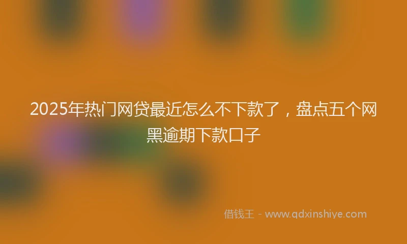 2025年热门网贷最近怎么不下款了，盘点五个网黑逾期下款口子