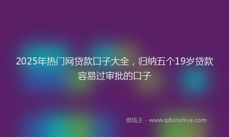 2025年热门网贷款口子大全，归纳五个19岁贷款容易过审批的口子