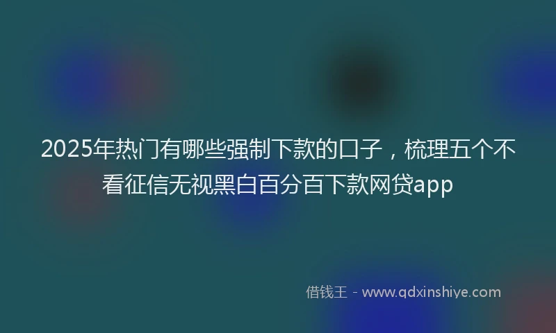 2025年热门有哪些强制下款的口子，梳理五个不看征信无视黑白百分百下款网贷app