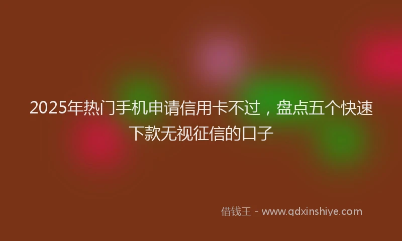 2025年热门手机申请信用卡不过，盘点五个快速下款无视征信的口子