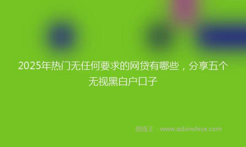 2025年热门无任何要求的网贷有哪些，分享五个无视黑白户口子