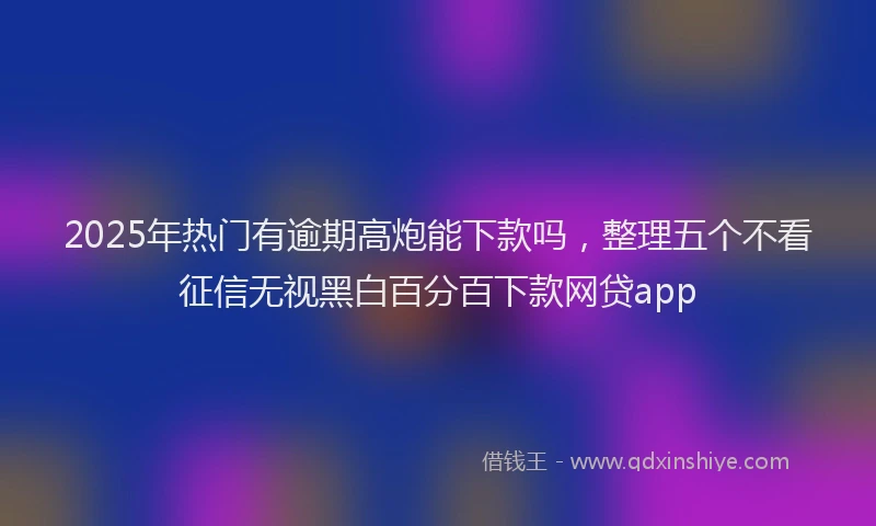 2025年热门有逾期高炮能下款吗，整理五个不看征信无视黑白百分百下款网贷app