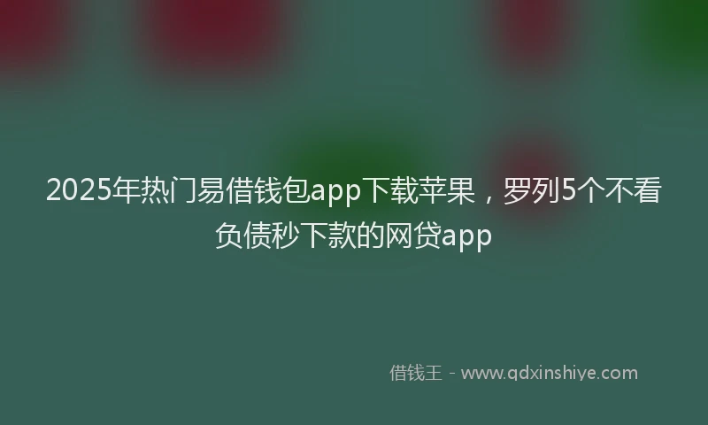2025年热门易借钱包app下载苹果，罗列5个不看负债秒下款的网贷app