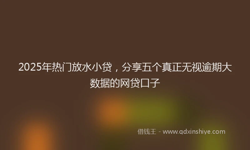 2025年热门放水小贷，分享五个真正无视逾期大数据的网贷口子