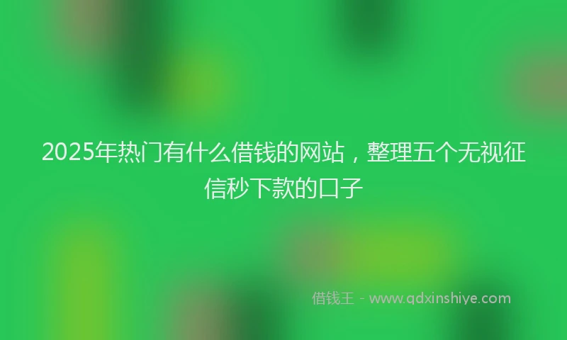 2025年热门有什么借钱的网站，整理五个无视征信秒下款的口子