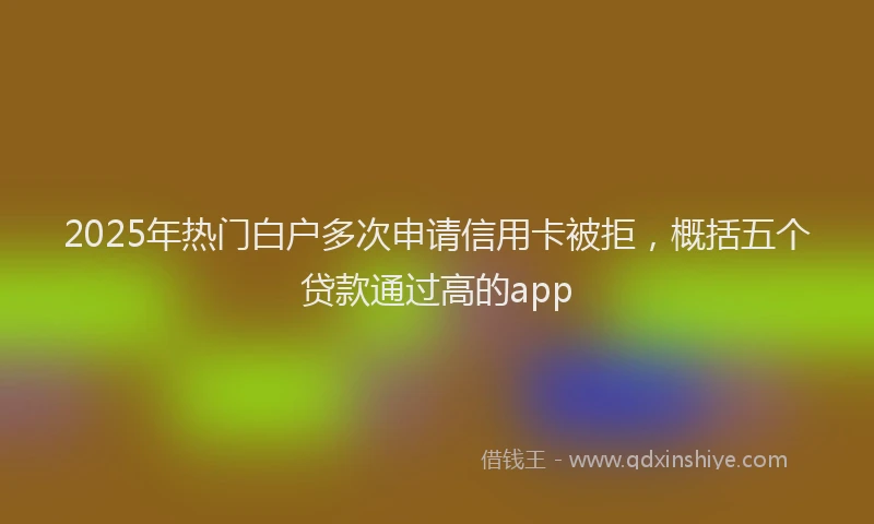 2025年热门白户多次申请信用卡被拒，概括五个贷款通过高的app