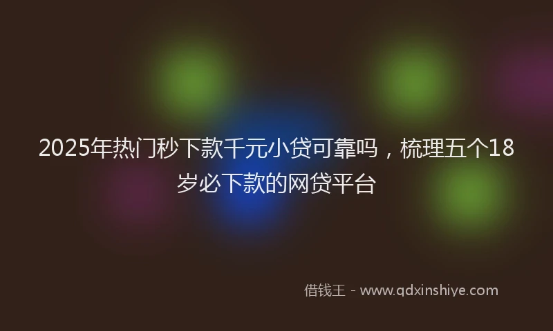 2025年热门秒下款千元小贷可靠吗，梳理五个18岁必下款的网贷平台