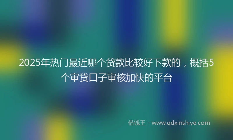 2025年热门最近哪个贷款比较好下款的，概括5个审贷口子审核加快的平台