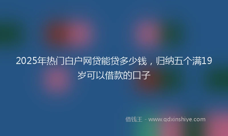 2025年热门白户网贷能贷多少钱，归纳五个满19岁可以借款的口子