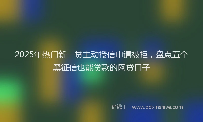 2025年热门新一贷主动授信申请被拒，盘点五个黑征信也能贷款的网贷口子