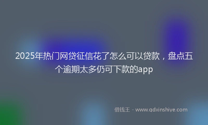 2025年热门网贷征信花了怎么可以贷款，盘点五个逾期太多仍可下款的app