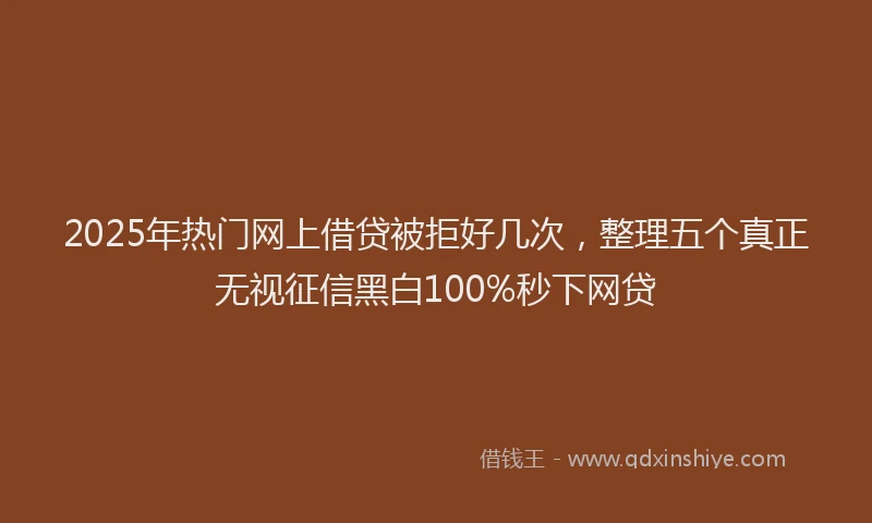 2025年热门网上借贷被拒好几次，整理五个真正无视征信黑白100%秒下网贷