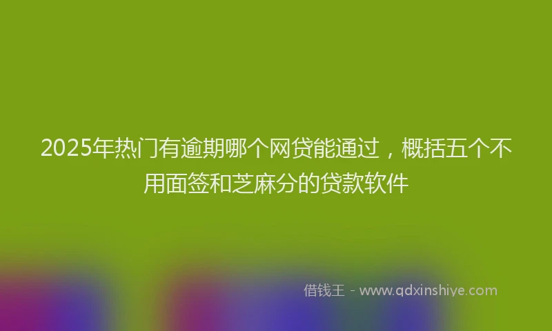 2025年热门有逾期哪个网贷能通过，概括五个不用面签和芝麻分的贷款软件