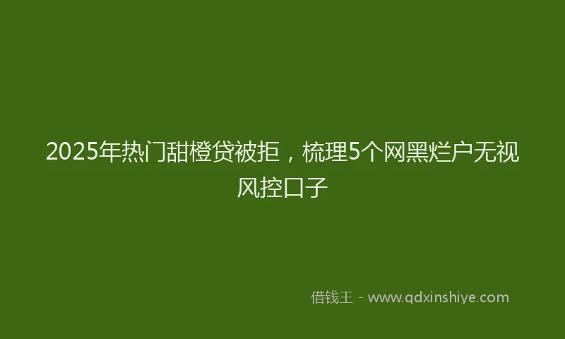 2025年热门甜橙贷被拒，梳理5个网黑烂户无视风控口子
