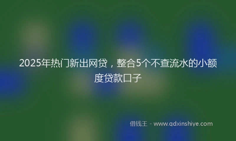 2025年热门新出网贷，整合5个不查流水的小额度贷款口子