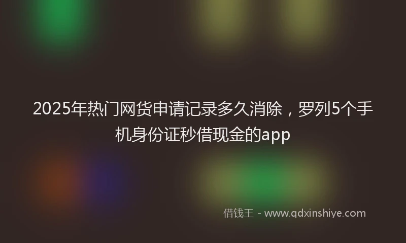 2025年热门网货申请记录多久消除，罗列5个手机身份证秒借现金的app
