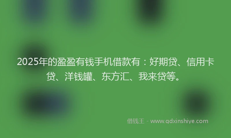 2025年的盈盈有钱手机借款有：好期贷、信用卡贷、洋钱罐、东方汇、我来贷等。