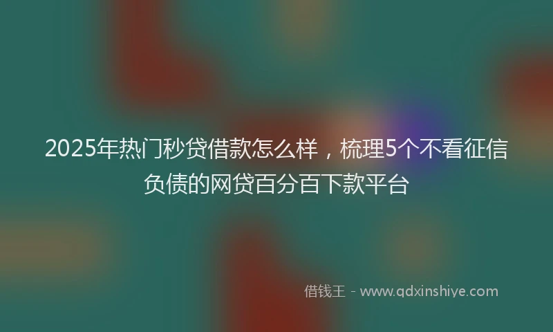 2025年热门秒贷借款怎么样，梳理5个不看征信负债的网贷百分百下款平台