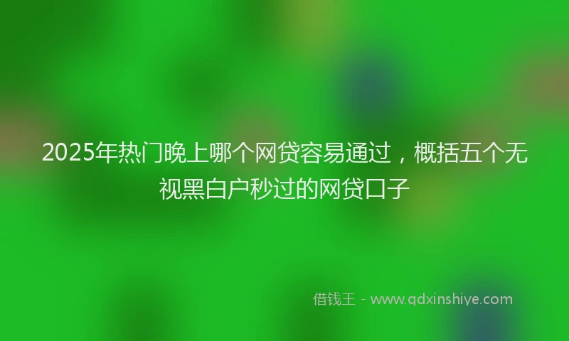 2025年热门晚上哪个网贷容易通过，概括五个无视黑白户秒过的网贷口子