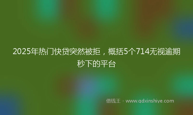 2025年热门快贷突然被拒，概括5个714无视逾期秒下的平台