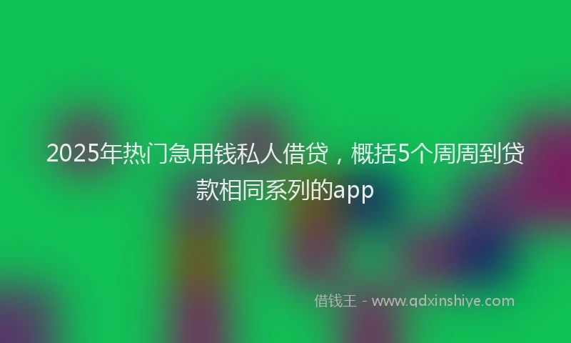 2025年热门急用钱私人借贷，概括5个周周到贷款相同系列的app