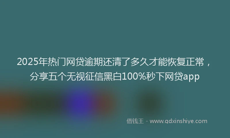 2025年热门网贷逾期还清了多久才能恢复正常，分享五个无视征信黑白100%秒下网贷app