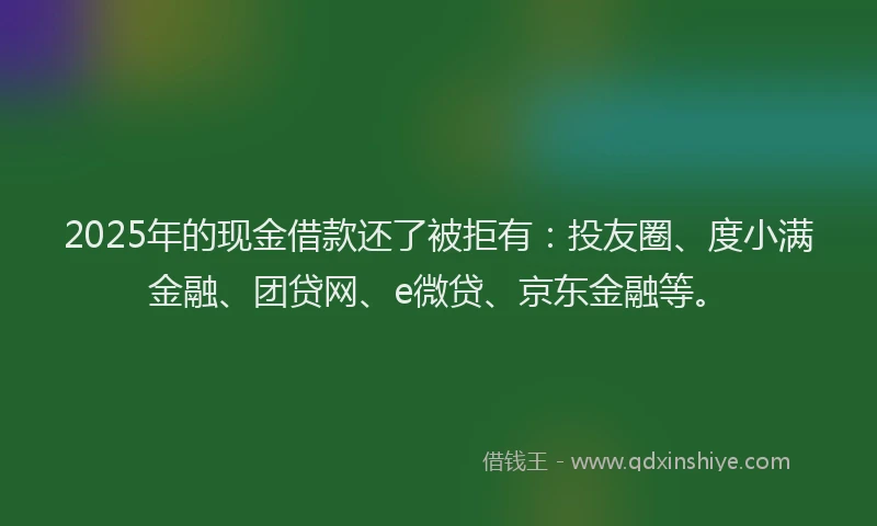 2025年的现金借款还了被拒有：投友圈、度小满金融、团贷网、e微贷、京东金融等。