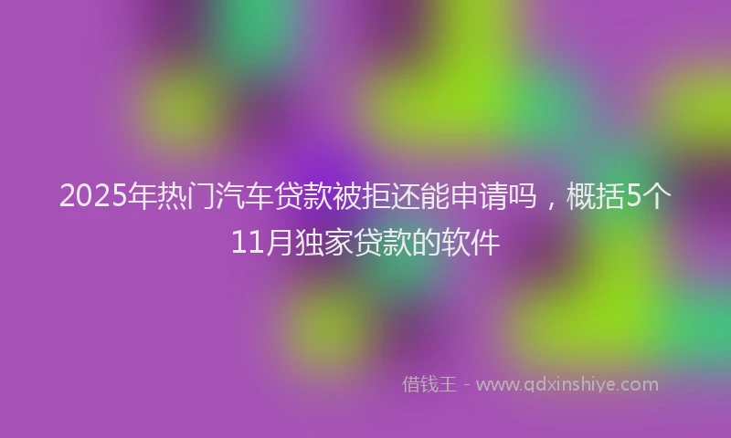 2025年热门汽车贷款被拒还能申请吗，概括5个11月独家贷款的软件