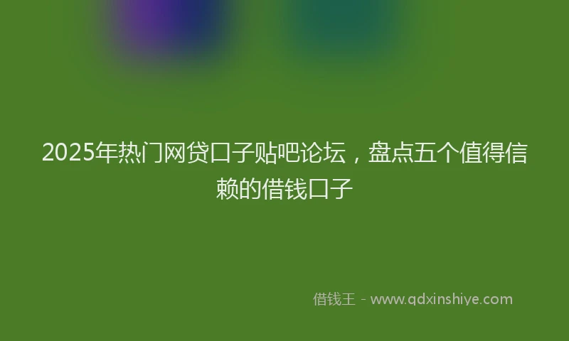 2025年热门网贷口子贴吧论坛，盘点五个值得信赖的借钱口子