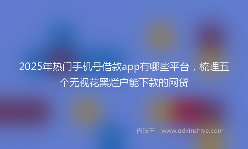 2025年热门手机号借款app有哪些平台，梳理五个无视花黑烂户能下款的网贷