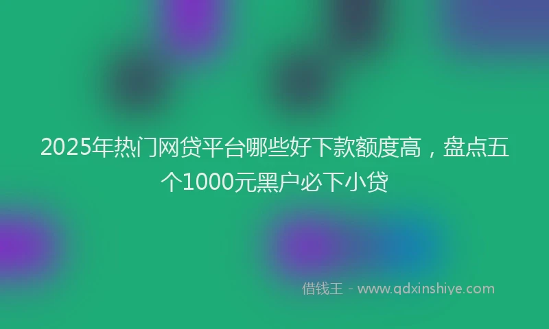 2025年热门网贷平台哪些好下款额度高，盘点五个1000元黑户必下小贷