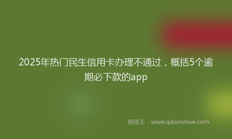 2025年热门民生信用卡办理不通过，概括5个逾期必下款的app