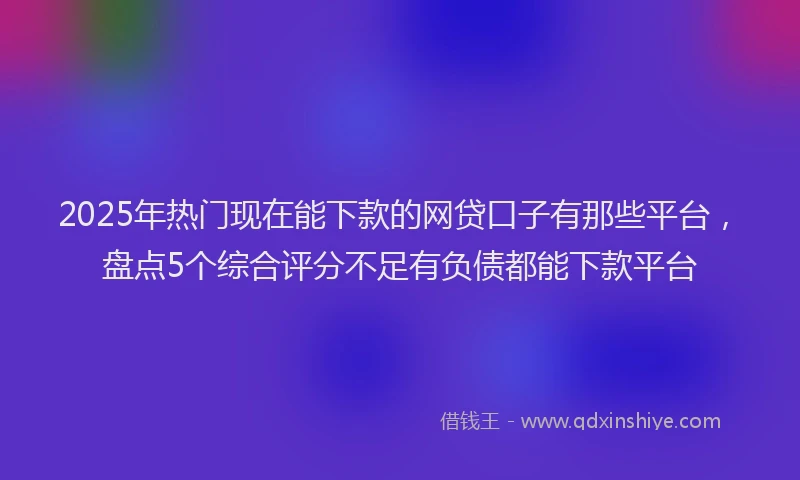 2025年热门现在能下款的网贷口子有那些平台，盘点5个综合评分不足有负债都能下款平台