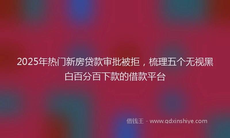 2025年热门新房贷款审批被拒，梳理五个无视黑白百分百下款的借款平台