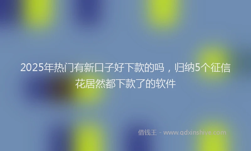 2025年热门有新口子好下款的吗，归纳5个征信花居然都下款了的软件