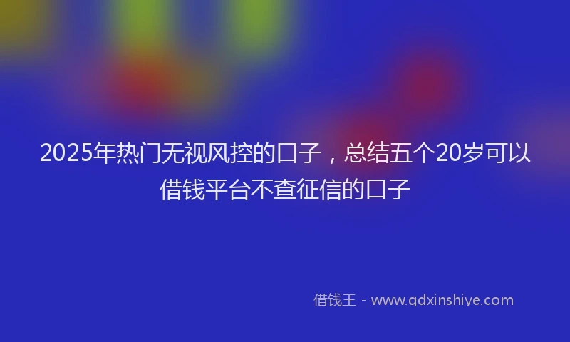 2025年热门无视风控的口子，总结五个20岁可以借钱平台不查征信的口子