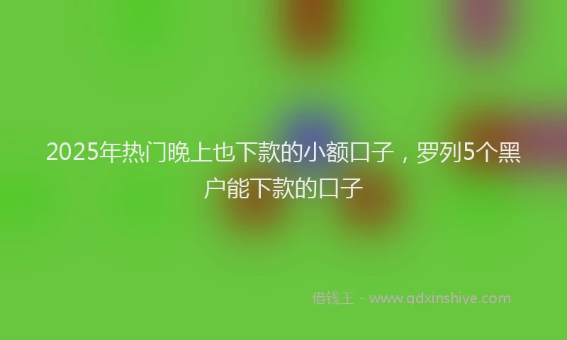 2025年热门晚上也下款的小额口子，罗列5个黑户能下款的口子