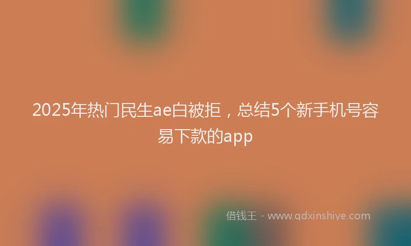 2025年热门民生ae白被拒，总结5个新手机号容易下款的app