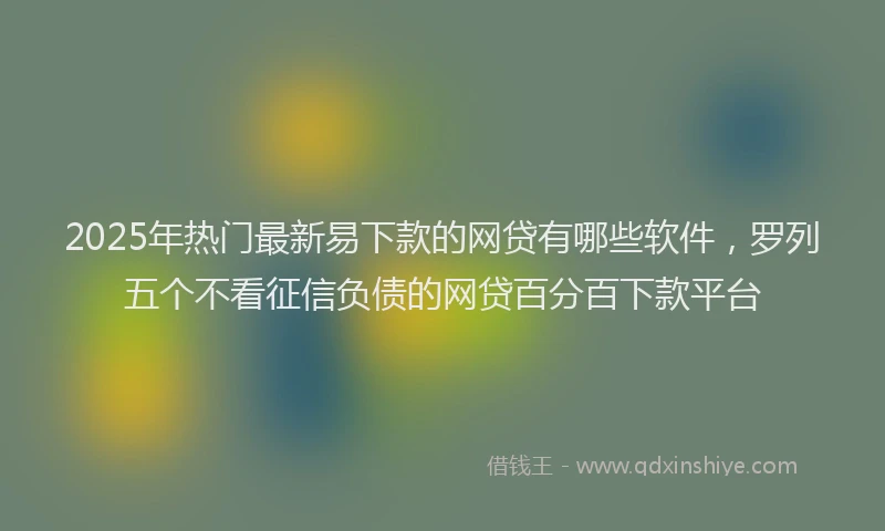 2025年热门最新易下款的网贷有哪些软件，罗列五个不看征信负债的网贷百分百下款平台