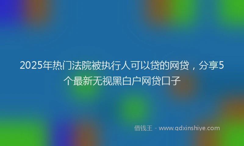 2025年热门法院被执行人可以贷的网贷，分享5个最新无视黑白户网贷口子