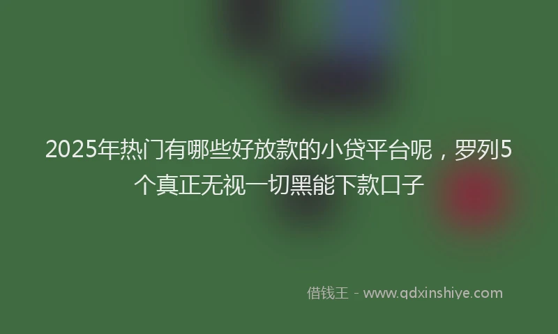 2025年热门有哪些好放款的小贷平台呢，罗列5个真正无视一切黑能下款口子