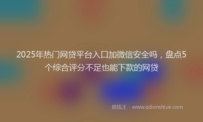 2025年热门网贷平台入口加微信安全吗，盘点5个综合评分不足也能下款的网贷