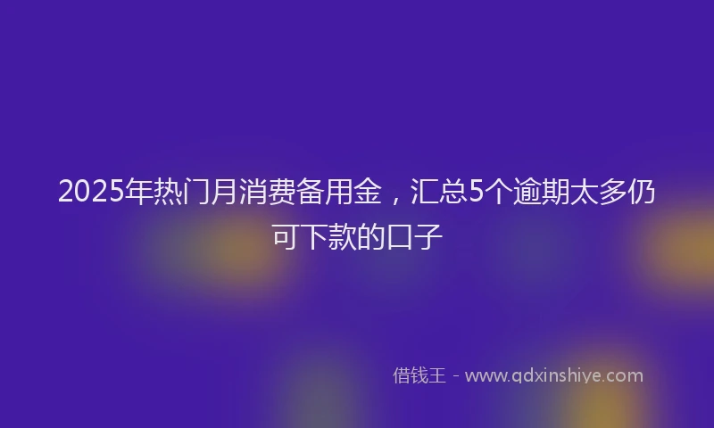 2025年热门月消费备用金，汇总5个逾期太多仍可下款的口子