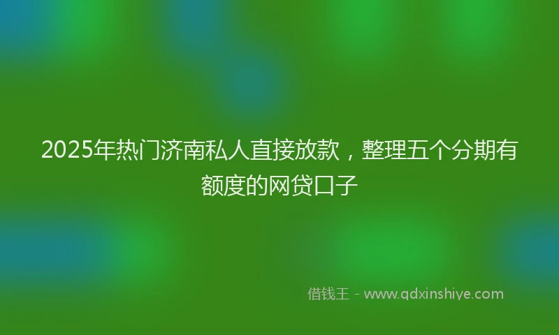 2025年热门济南私人直接放款，整理五个分期有额度的网贷口子